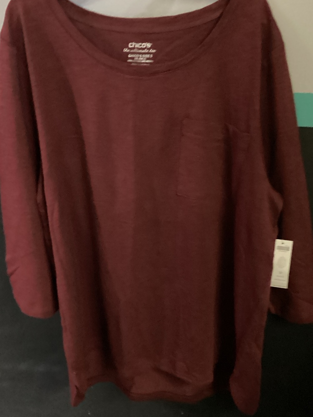 Chico's Deep Wine Pocket Tee